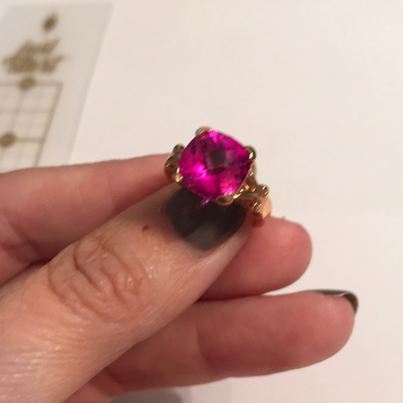 Ross Simons Pink rubellite earring, necklace, ring set - Picture 6 of 7